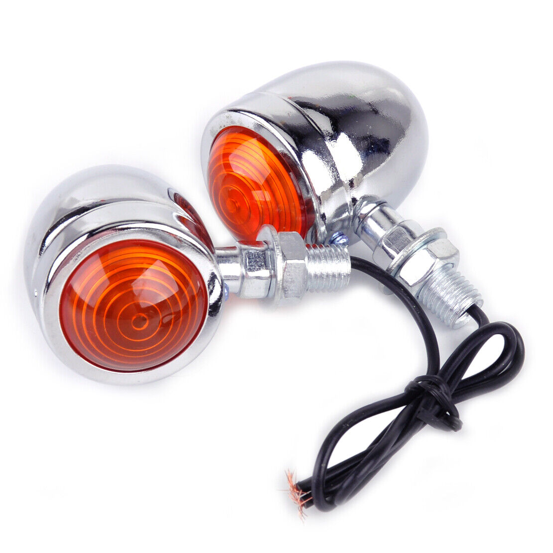 4x Chrome Motorcycle Bullet Turn Signal Indicator Brake Light fit for Chopper Li