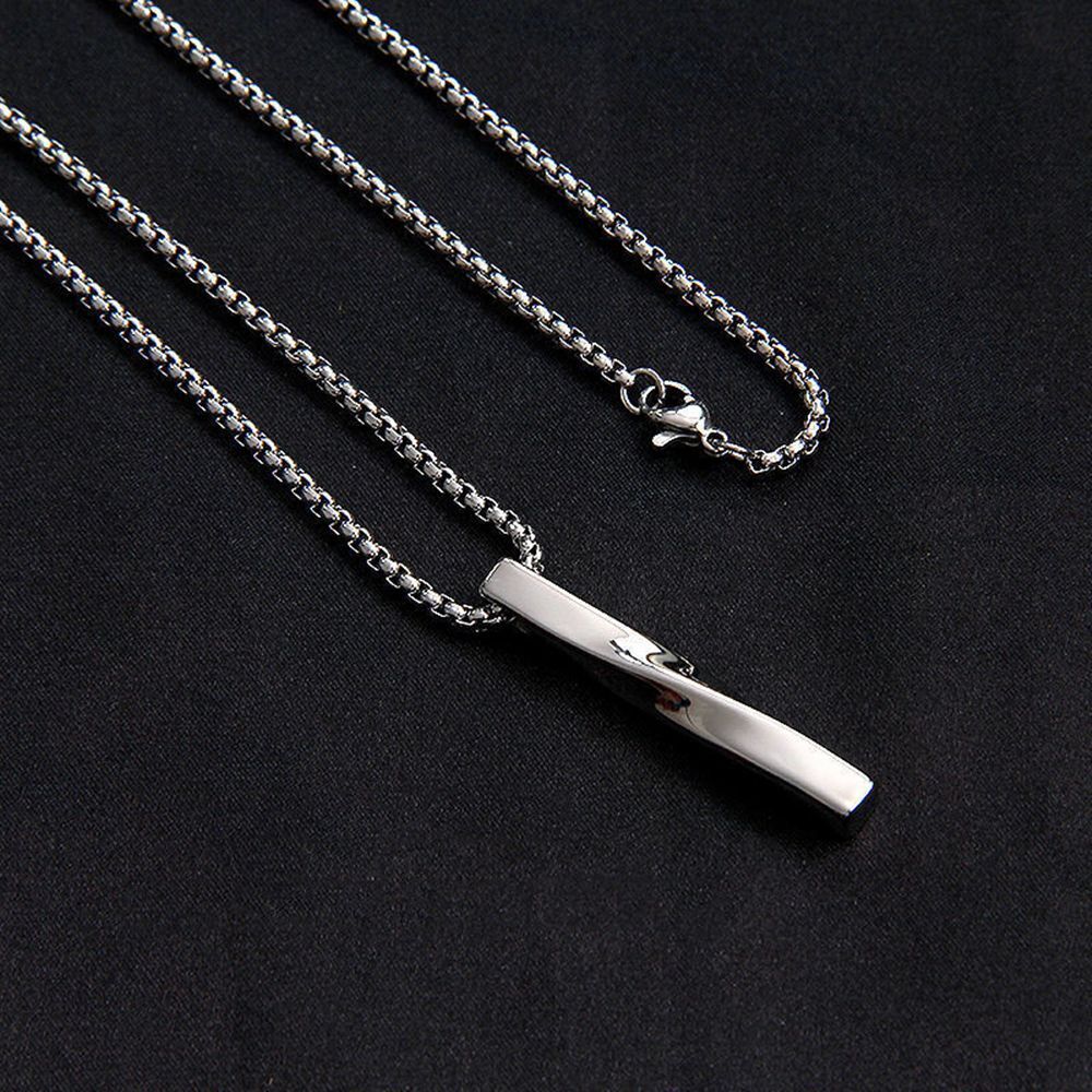 Fashion Trendy Jewelry Men Pendant Rectangle Stainless Steel Chain Necklace