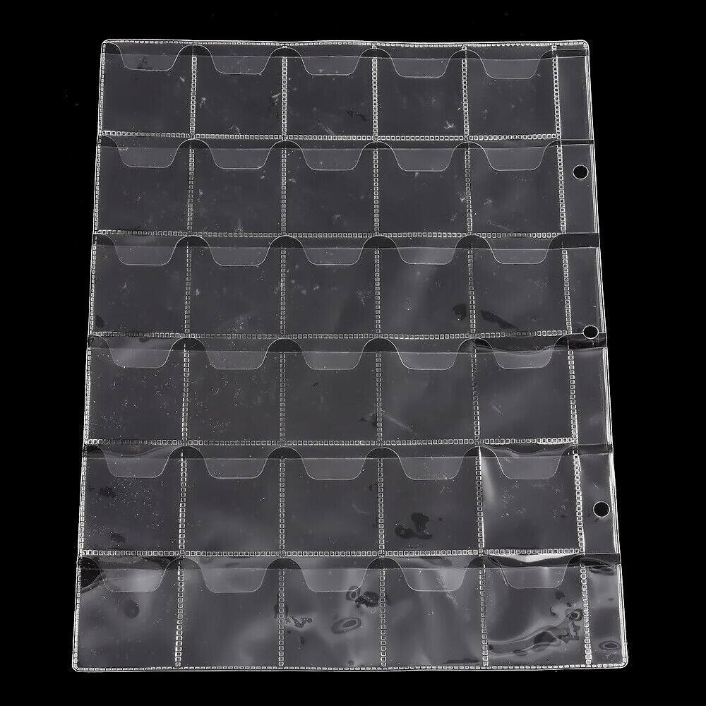 Useful 30 Pockets Album Pages Holders Folder For Classic Coin Storage Collection