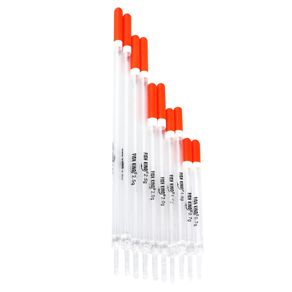 10pcs/Set Transparent Fishing Floats Plastic Hollow Stick Buoy Tube Waggler