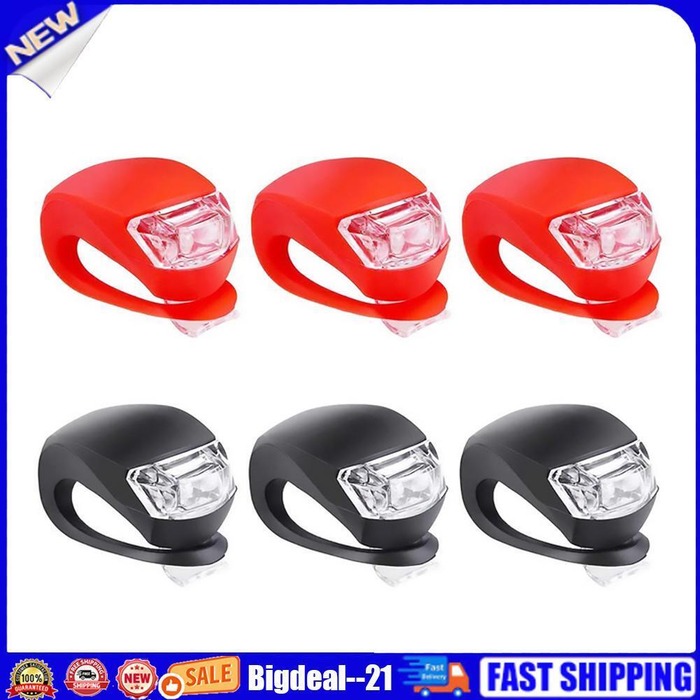 6pcs Cycling LED Bicycle Lights Bike Emergency Warn Front Rear Night Lamp