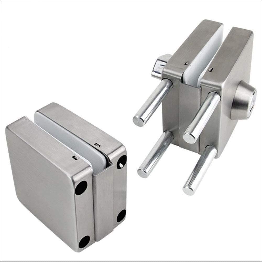 Security Home 10-12mm Glass Lock Double Glass Door Lock 4 Bolts Both Sides Open
