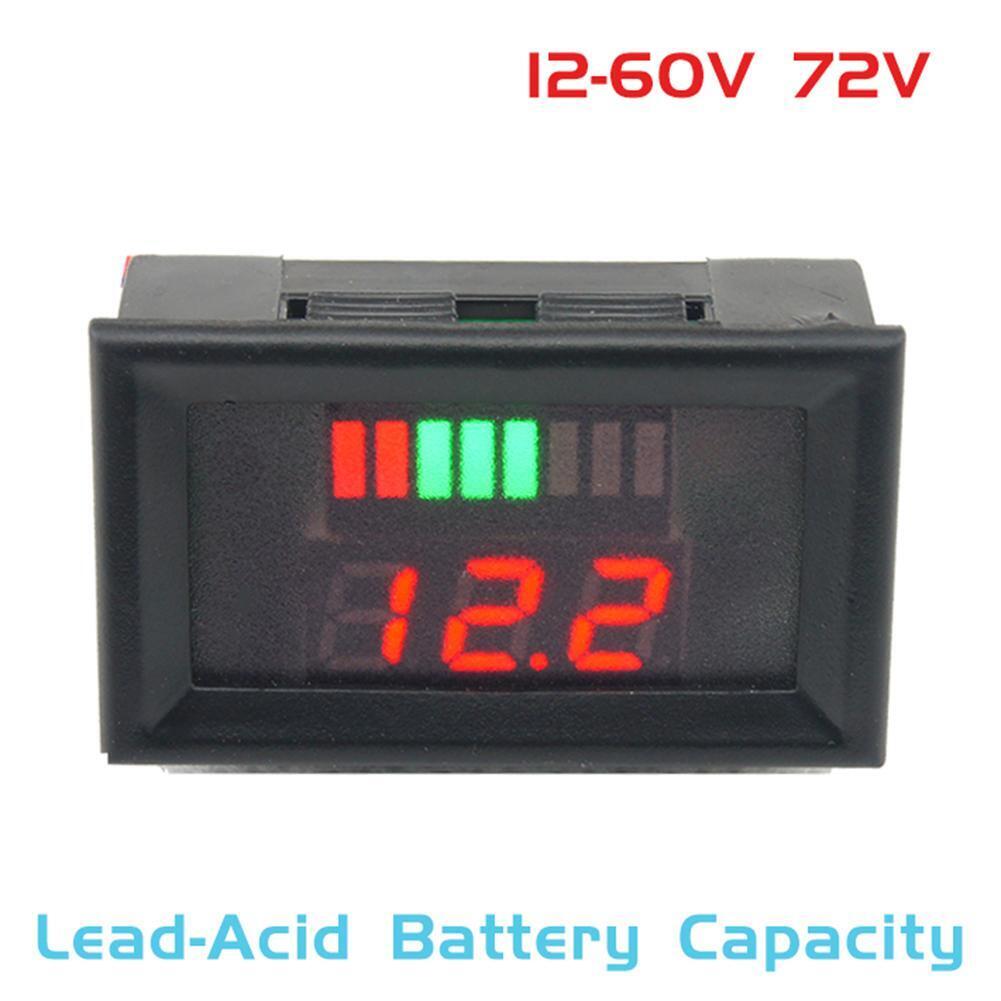 12-60V Lead Acid Batteries Capacity LED Indicator Digital Voltmeter Tester