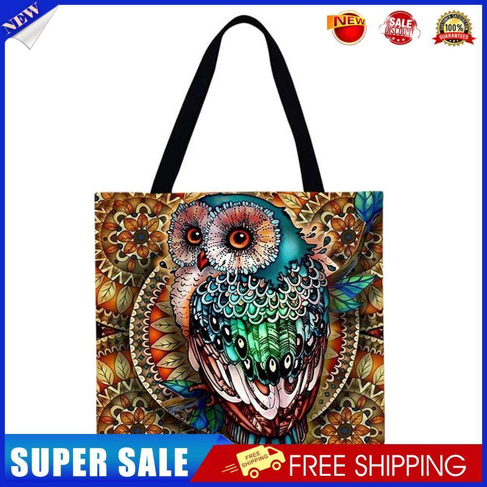 owl Printed Shoulder Shopping Bag Casual Large Tote Handbag (40*40cm)