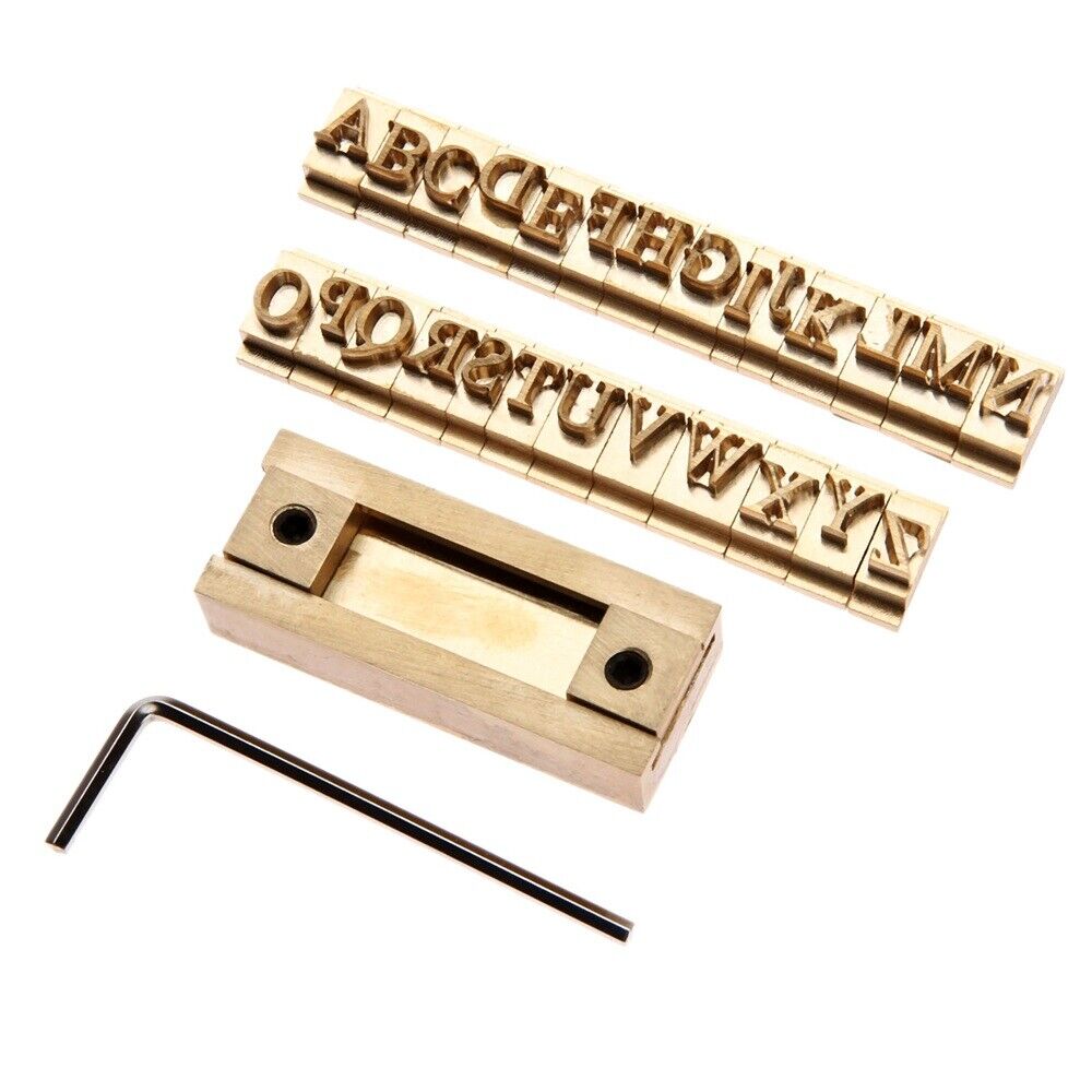 26Pcs Captal Letters Times New Roman Stamp Mold+5cm T-Slot Fixture Holder 2 in 1