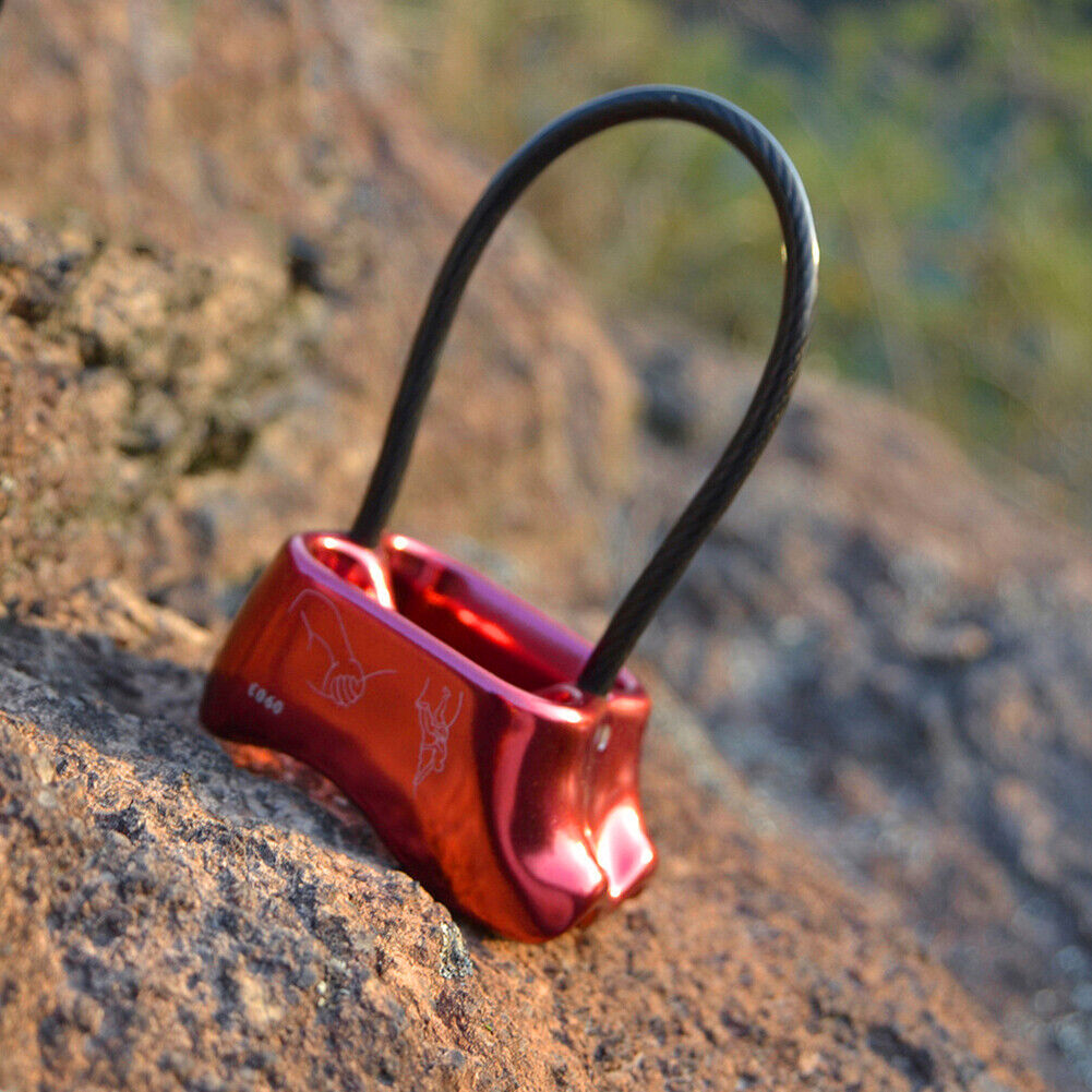 Rappel ATC Belay Device Descender Camping Rock Climbing Equipment (Red)