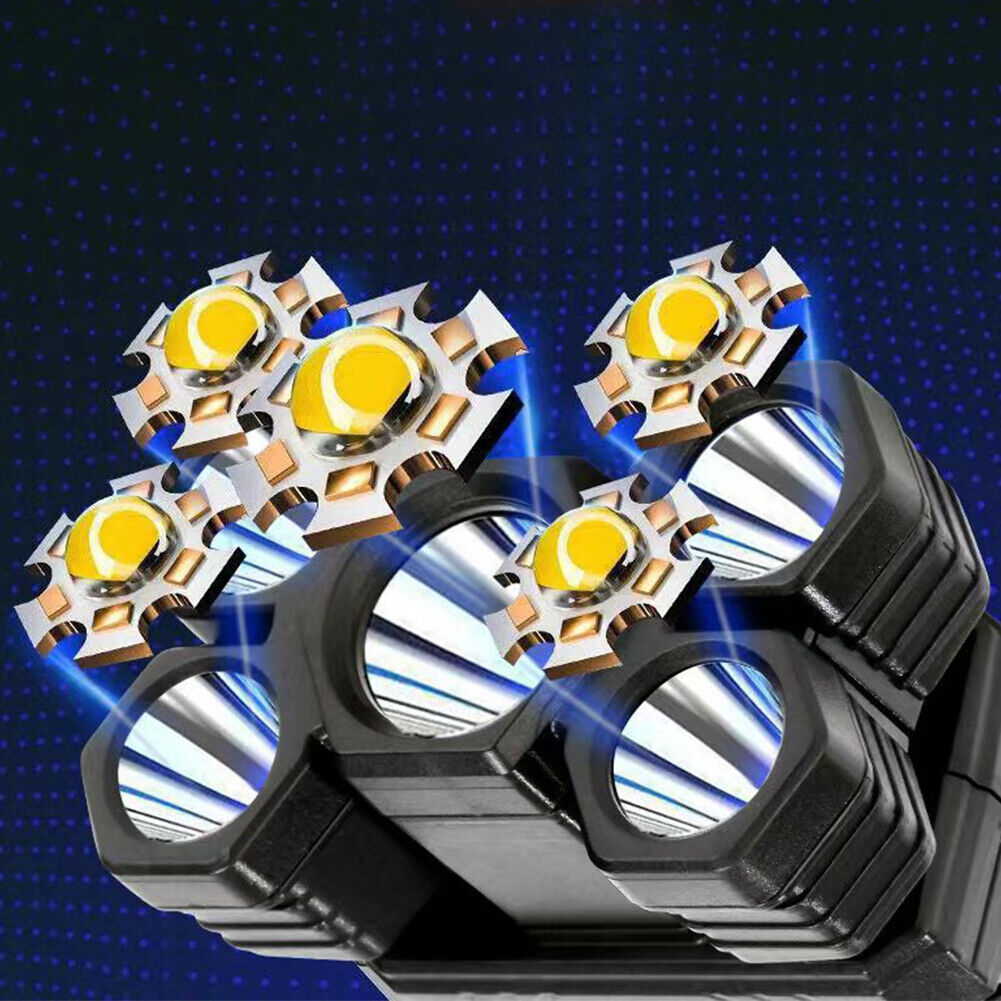 5 LED Headlamp Work Light Waterproof Headlights for Riding Running Camping