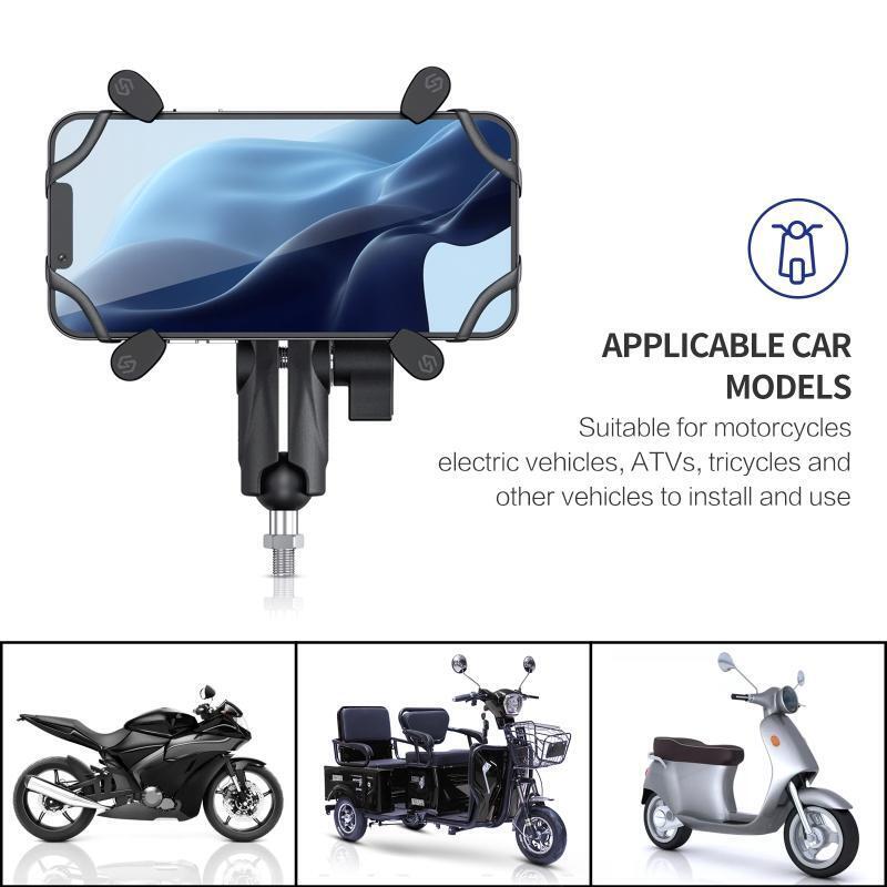 Motorcycle Ball Head Rack with M8 Thread for 3.5''-7'' Cellphone 360° Rotation