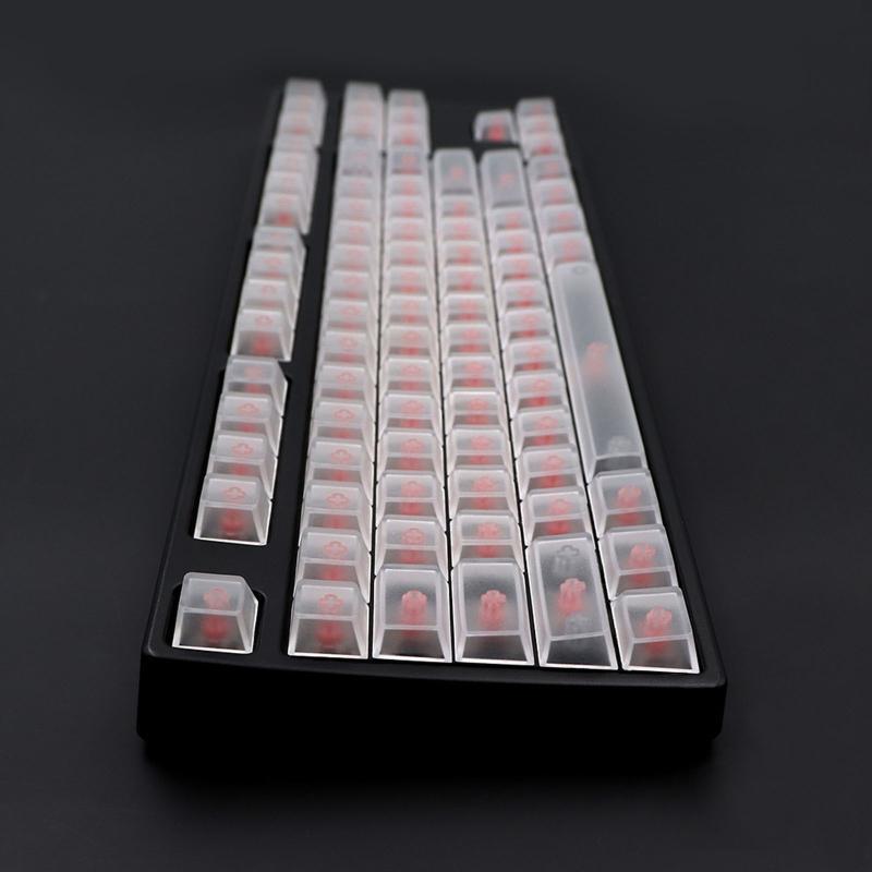 136Pcs Transparent ABS Keycaps Mechanical keyboard Keycaps Matte Backlit Keycaps