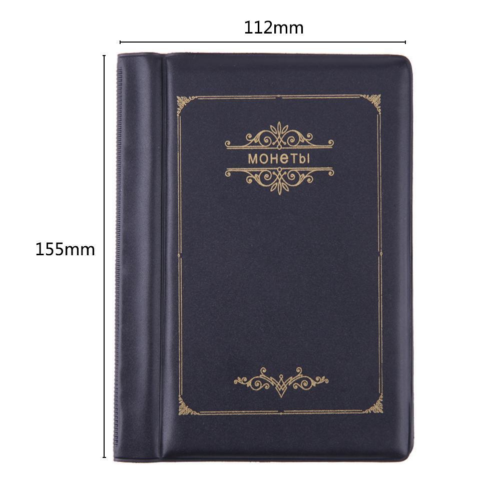 Russian Coin Album 10 Pages 120 Pockets Coin Collection Book Holder(Black)