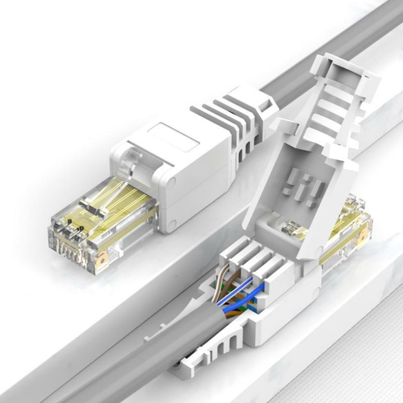RJ45 Connectors No Crimp Crystal Head Connector Super Five CAT6 Tool-less