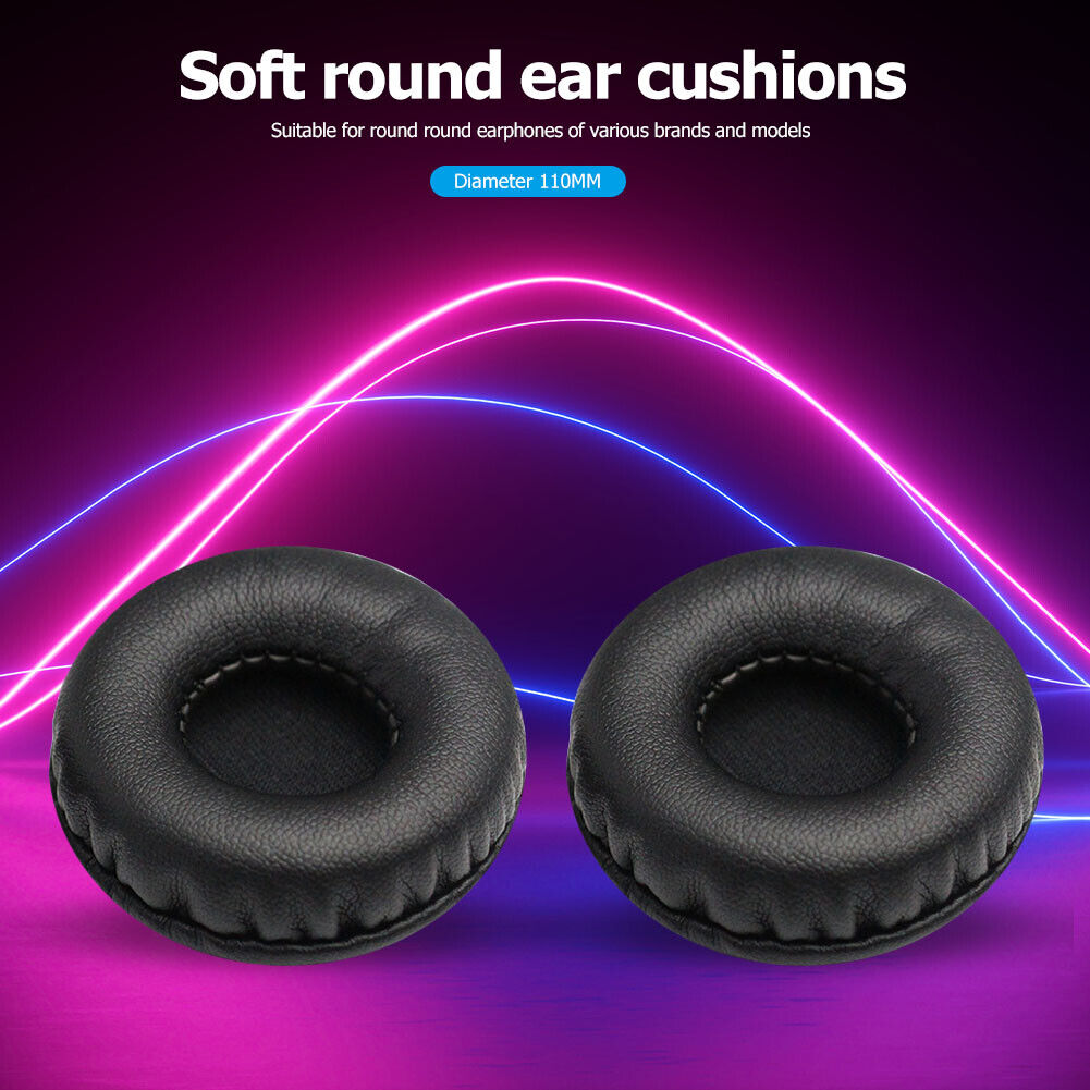 2x 110mm Headphones Earpads Soft PU Foam Round Replacement Cushions