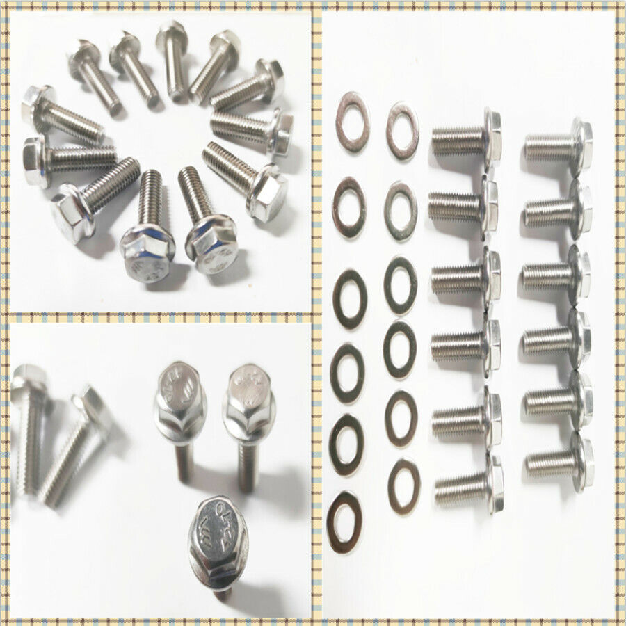 12× Stainless Steel Exhaust Manifold Bolts M8 x 25mm For Chevy GM V8 LS1 LS2