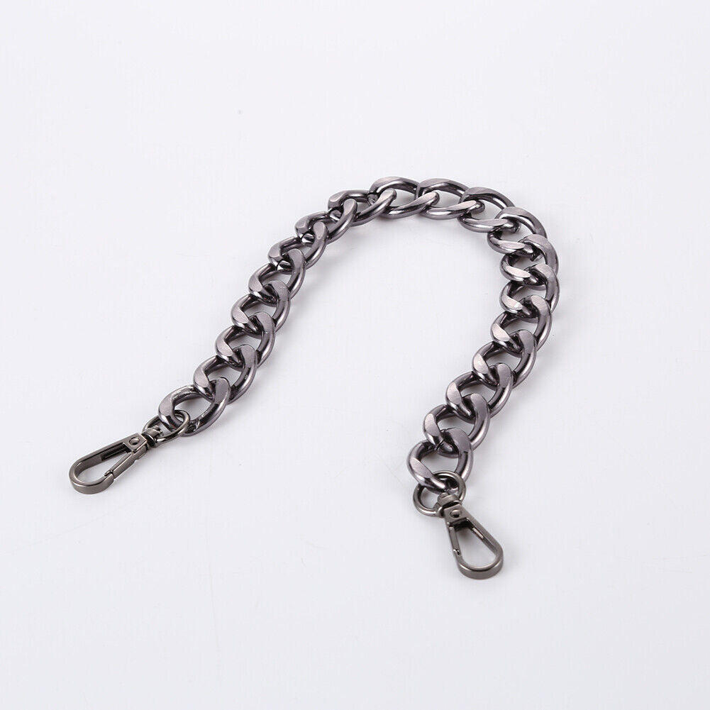 40cm Punk Metal Thick Chain Bag Shoulder Strap DIY Handbag Handles (Black)