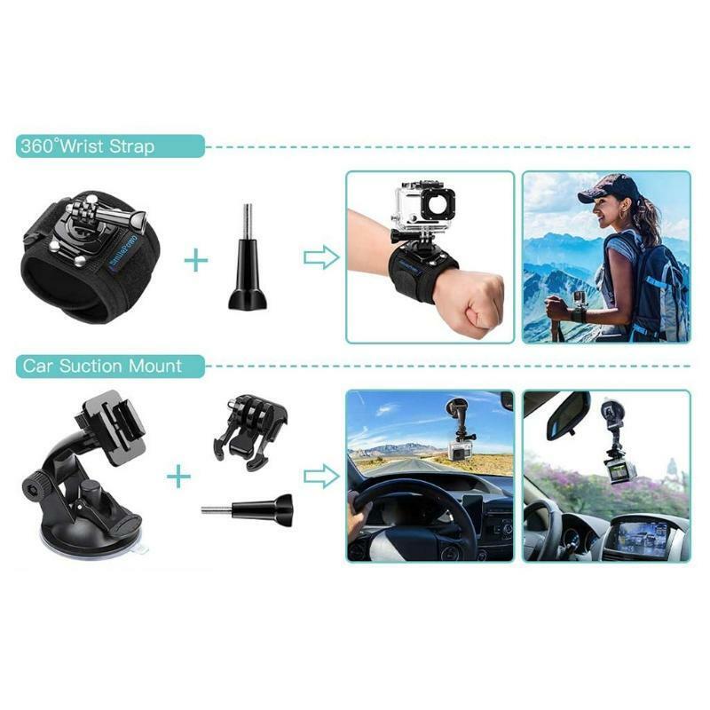 48-in-1 Action Camera Accessories Kit for Hero 9 8 Max 7 6 5 4 3 3+ 2 Black/Osmo