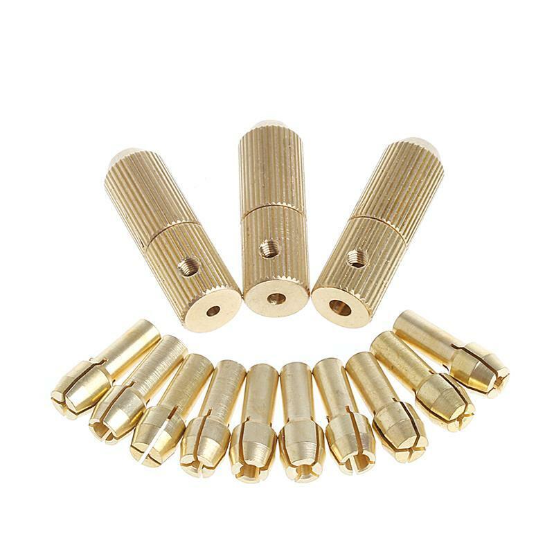3+10Pcs 0.5-3.2mm Micro Twist Hand Drill Kit Chuck Electric Drill Bit Collet
