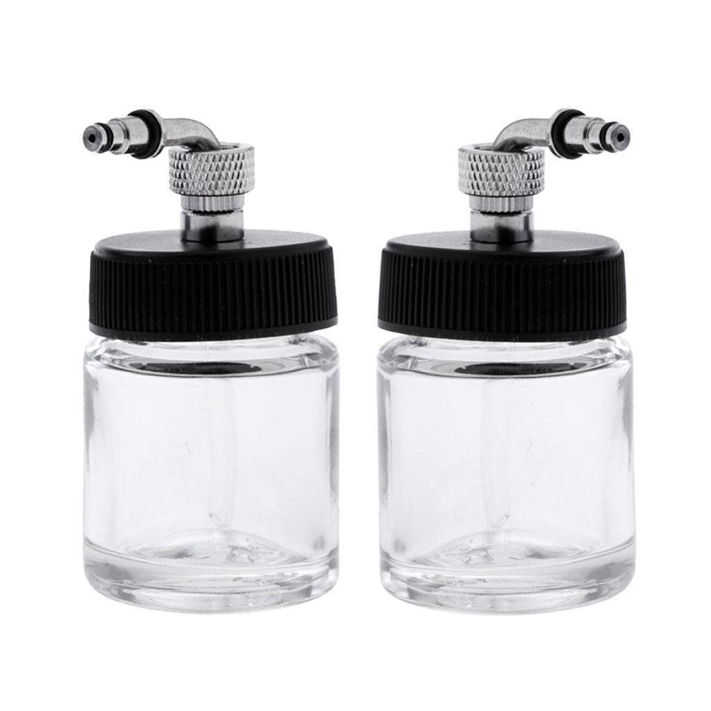 2x Airbrush Empty 22cc  Jar Bottles   Siphon Feed Airbrushes
