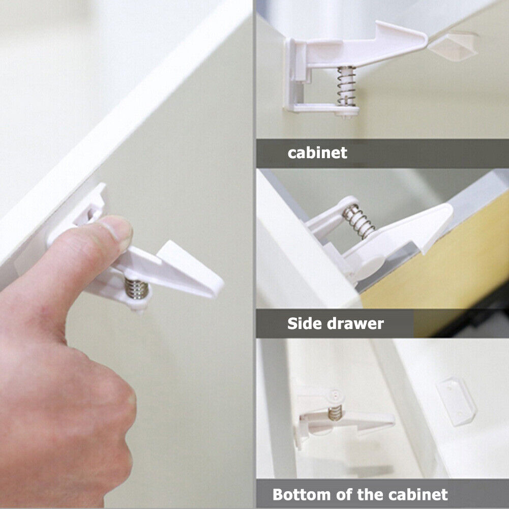 10pcs Invisible Baby Safety Protection Lock Sliding Door Window Drawer Lock