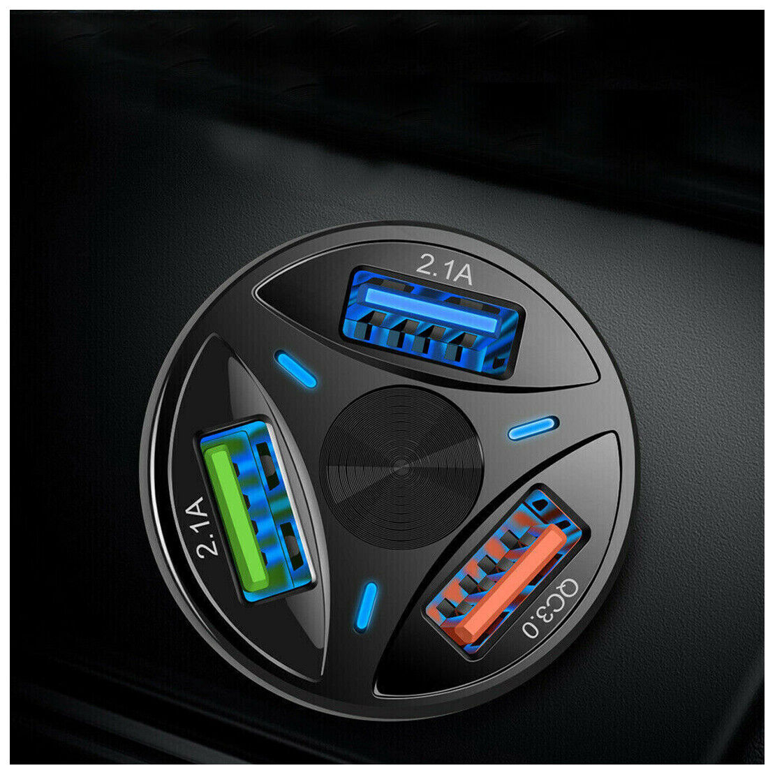 Fast Car Charger 3 USB Port Quick Charge Type-C Phone