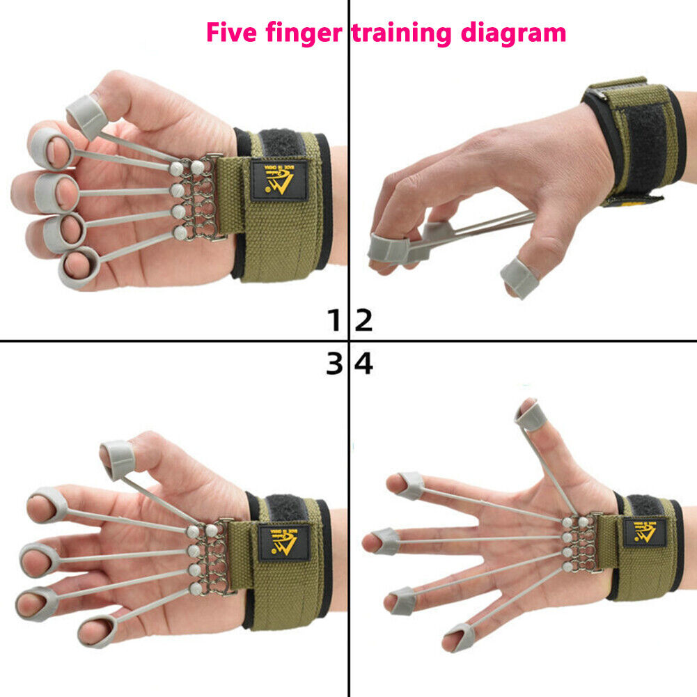 Finger Flexion Extension Training Device Strength Trainer (Green 20 Pound)