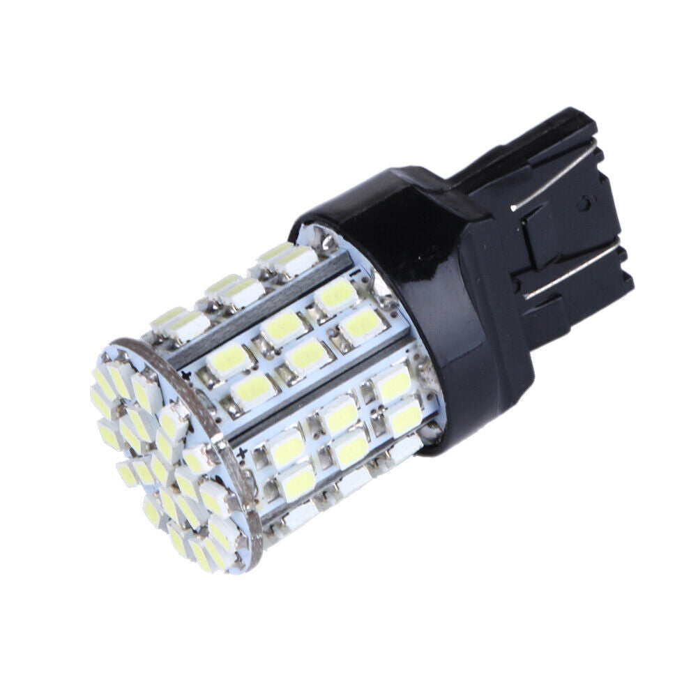 2X T20 W21W 7443 7440 LED 64-SMD 1206 Tail Stop Brake Light Bulb Lamp White