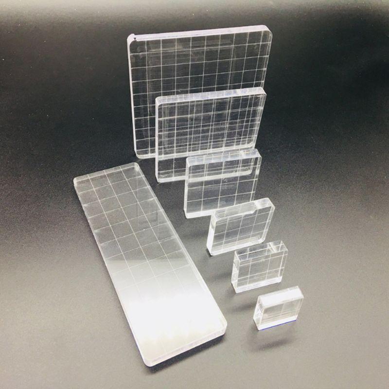 7pcs High Transparency Acrylic Block DIY Crafts Seal Stamp Scrapbooking Album