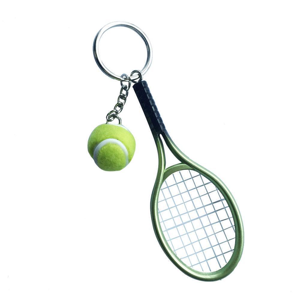 2Pcs  Baseball   Racket Keychains Creative Spit Keyring