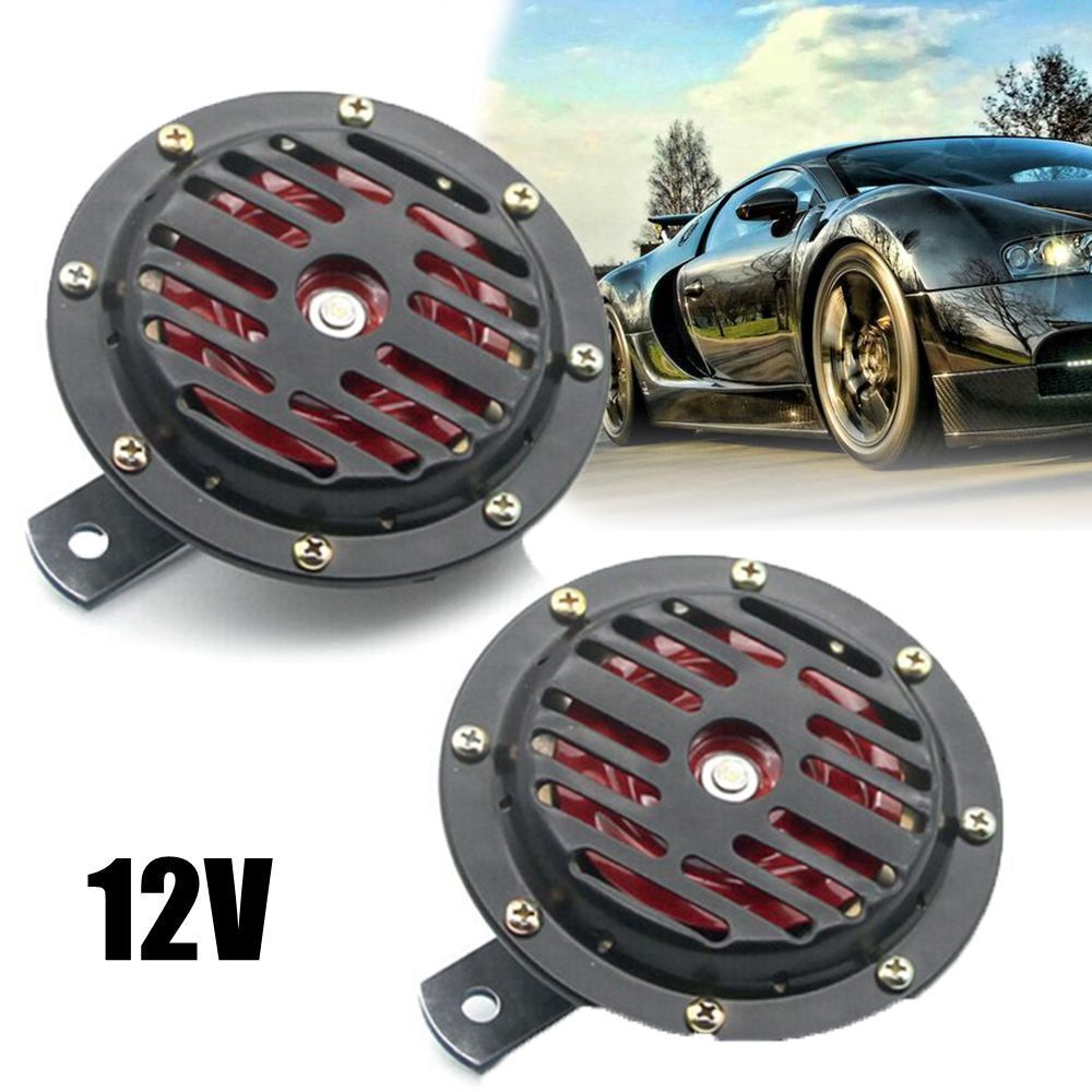 12V Easy to Install Loud Speaker Car Electric Horn Basin-type Horn Two Speaker