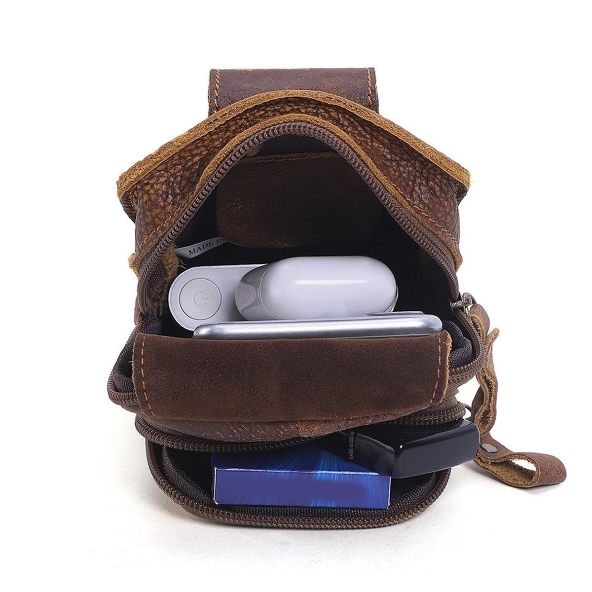 Durable Leather Belt Pouch Carrying Pouch Fanny Pack for Outdoor