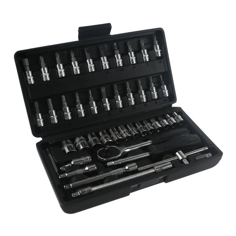 Socket Ratchet Wrench Set 1/4-inch Screwdriver Drive Socket & Bit Set Antirust
