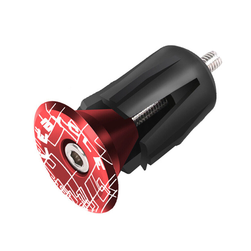 2pcs MTB Handlebar End Plugs Aluminum Alloy Road Bike Handle Grips (Red)