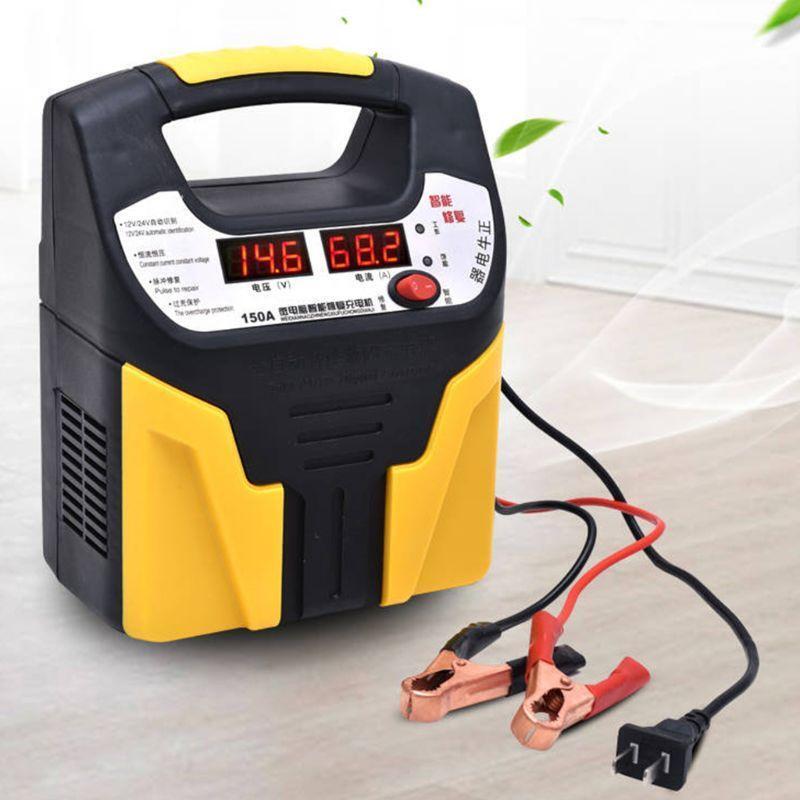 12V 24V Pulse Repairing Charger with LCD Display Motorcycle Car Battery Charger