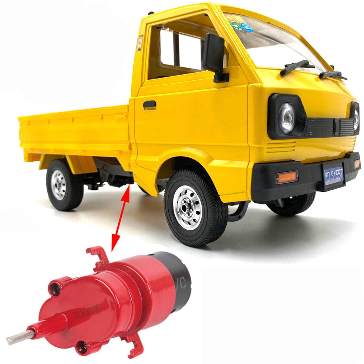 Full Metal Gearbox W/ 370 Brush Motor for WPL D12 Truck Off-road RC Car Parts