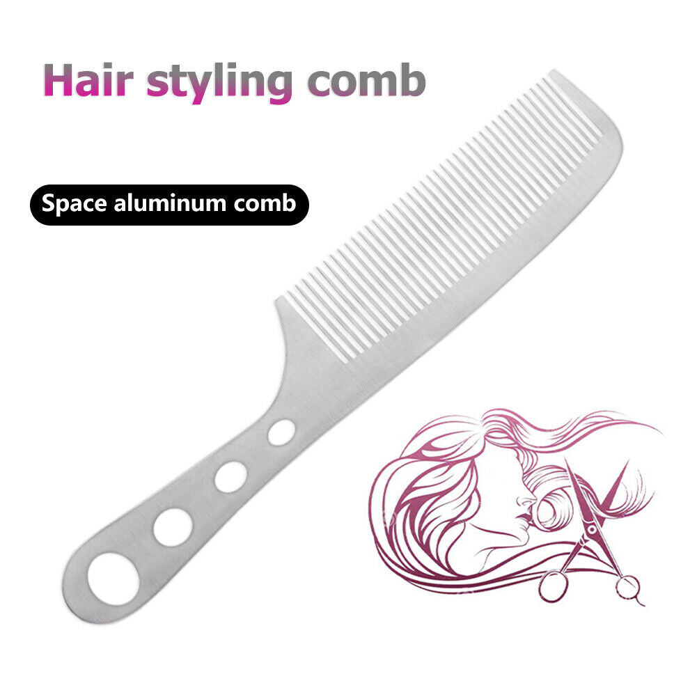 Space Aluminum Anti-static Comb Barber Hairdressing Styling Hair Brush (S)