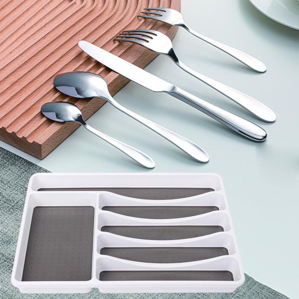 Cutlery Storage Tray Spoon Fork Tableware Drawer Rack Organizer Separation