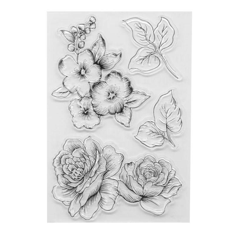 Flower PatternTransparent Silicone Clear Stam Home Festival Family DIY Album