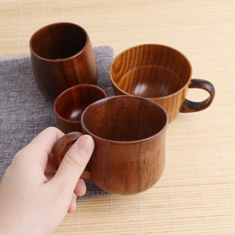 Wooden Cup Primitive Handmade Natural Wood Coffee Beer Juice Milk Tea Mug