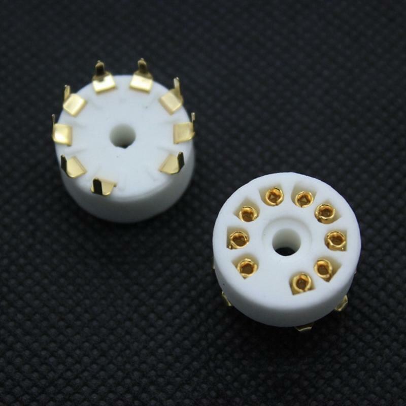 Ceramic Tube Socket Holder ECC83 12AY7 12AZ7 Small 9 Pin Outlet For 12AX7 12AU7