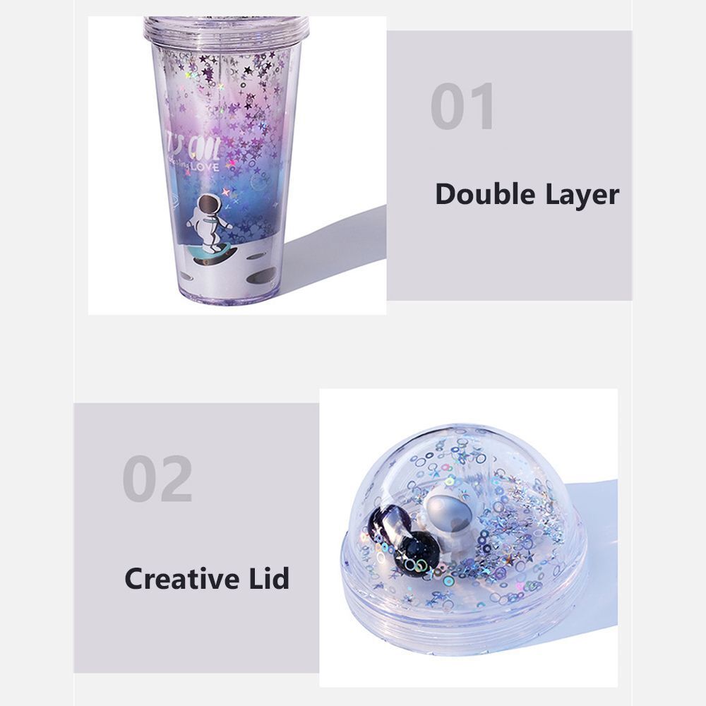 Reusable Drinking Cup Juice Tea Milk Mug Drinkware Double Wall Water Bottle