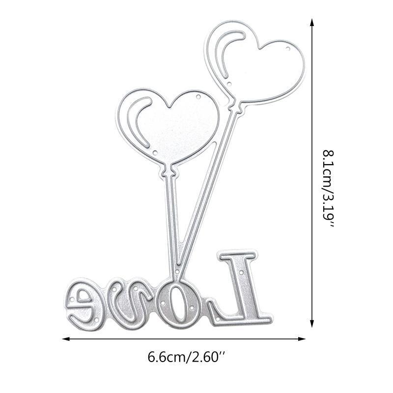 Delicate Love Balloon Metal Cutting Die Valentine Day Die Embossing Script Die
