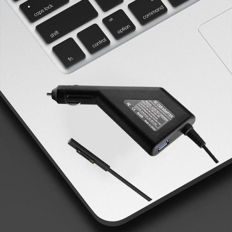 Surface Laptop Car Charger Quickly with QC 3.0 USB Output Fast Charging Port