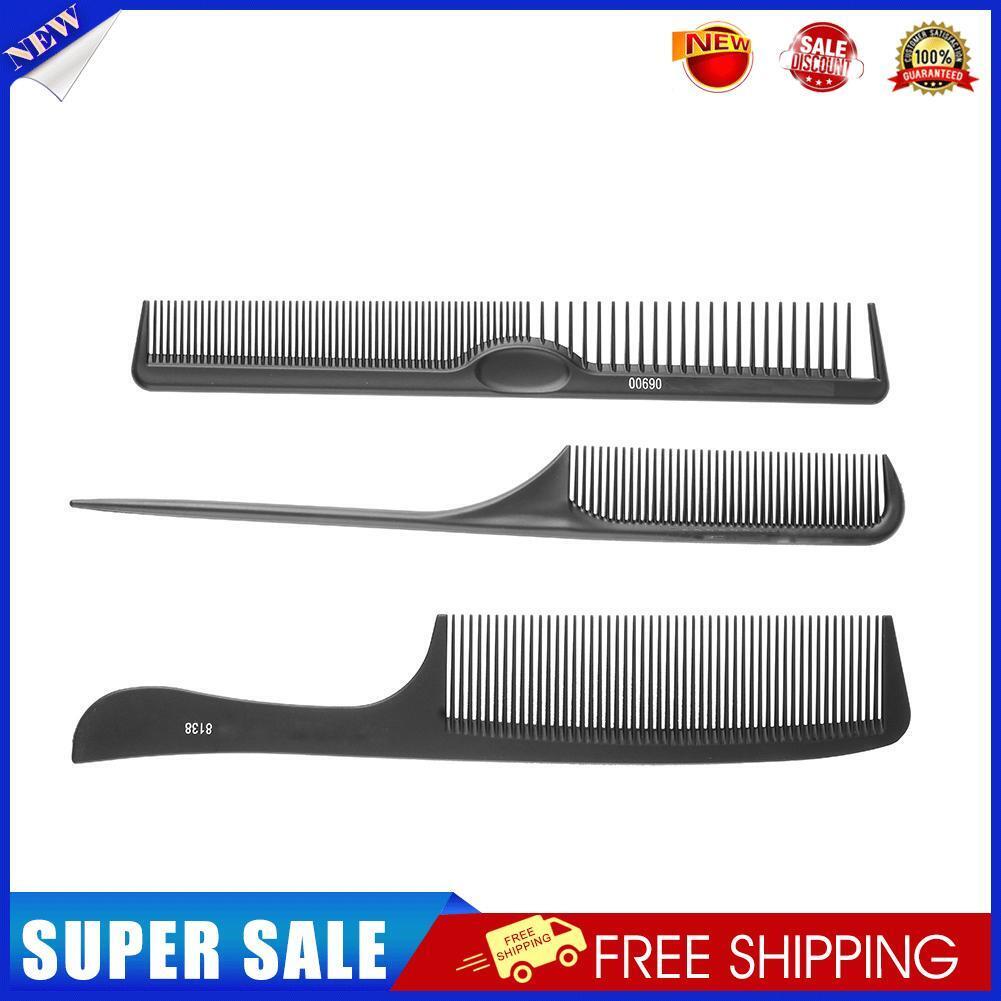 3pcs/Set Anti-Static Carbon Double Cut Comb Professional Beauty Salon Tools
