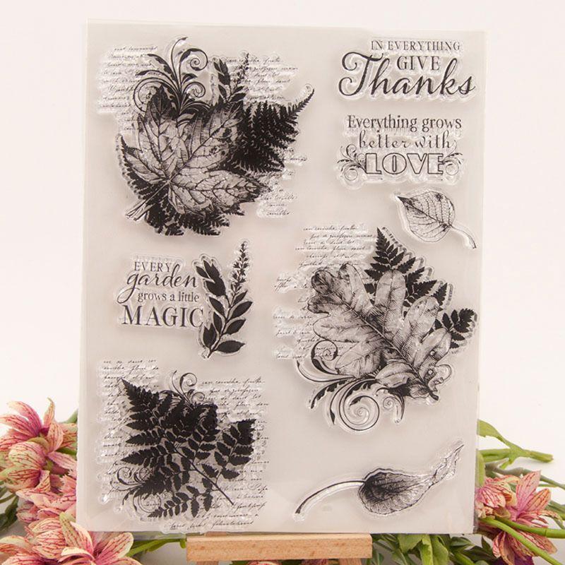 Leaf Leaves Silicone Clear Seal Stamp DIY Scrapbooking Embossing Photo Album Art