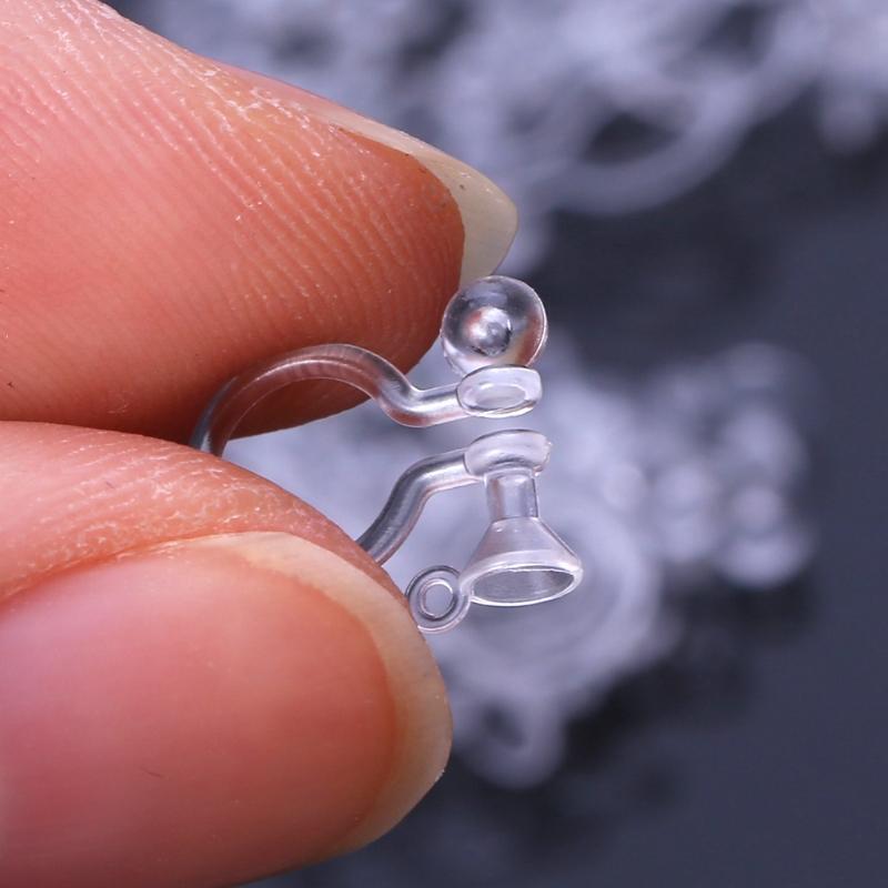50Pieces Earring Converter 5x10mm for Non-Pierced Ears Earring Making Supply
