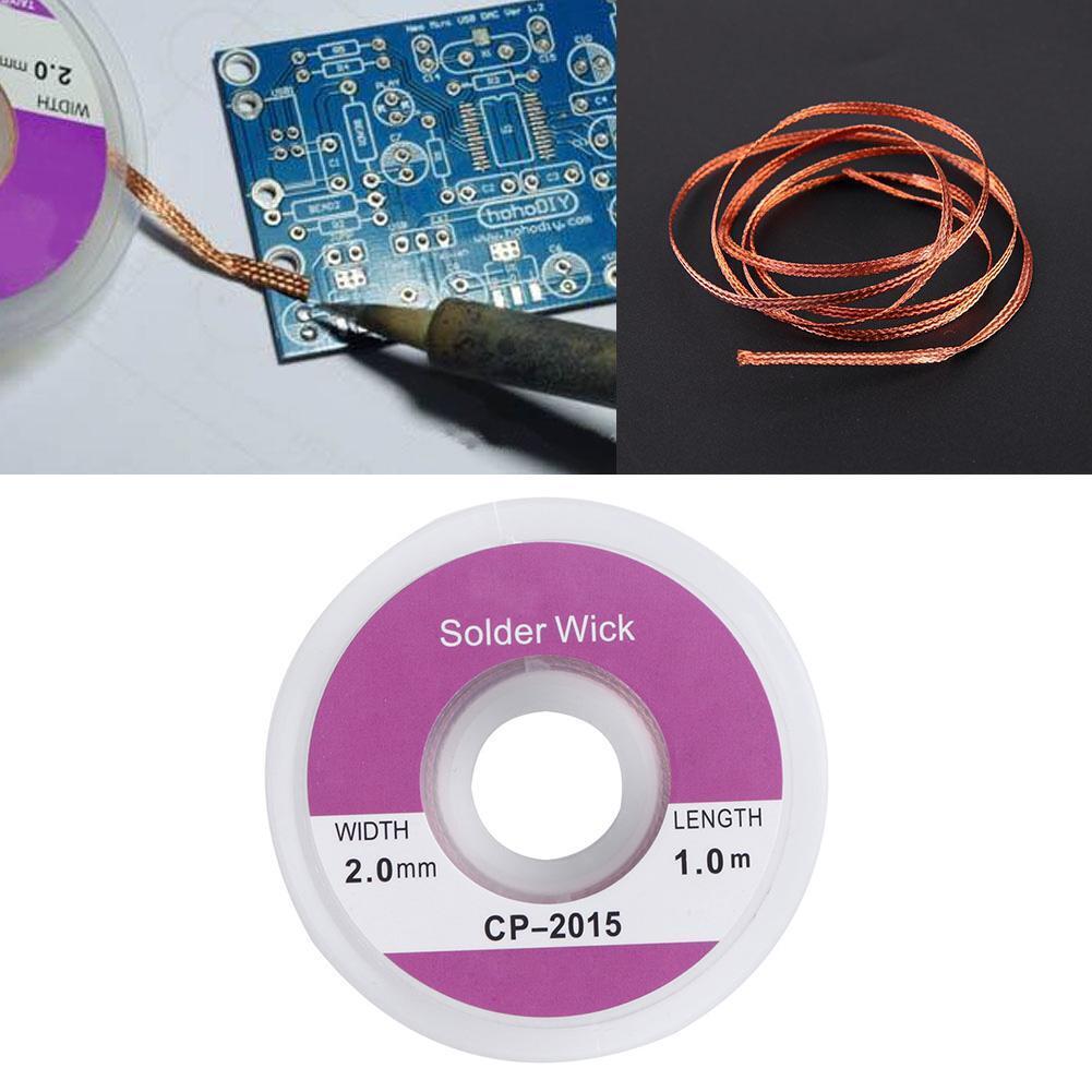 5pcs 1m 2.0mm Desoldering Braid Solder Remover Sucker Flux Wick Cable