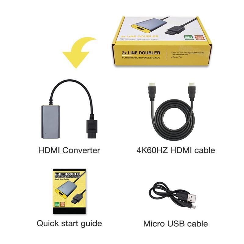 ForN64/NGC/SNESConverter HDMI-compatible Video Scart Cable Plug and Play S-video