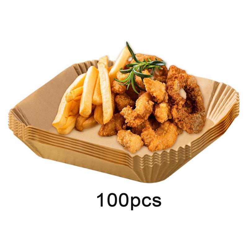 100 PCS Baking Paper Air Fryer Paper Waterproof Parchment for Roasting Microwave