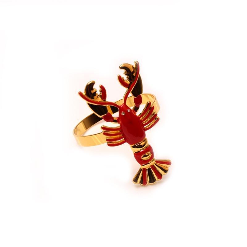 12Pcs Cute Lobster Napkin Rings Metal Serviette Buckle Holder Theme Party Decor