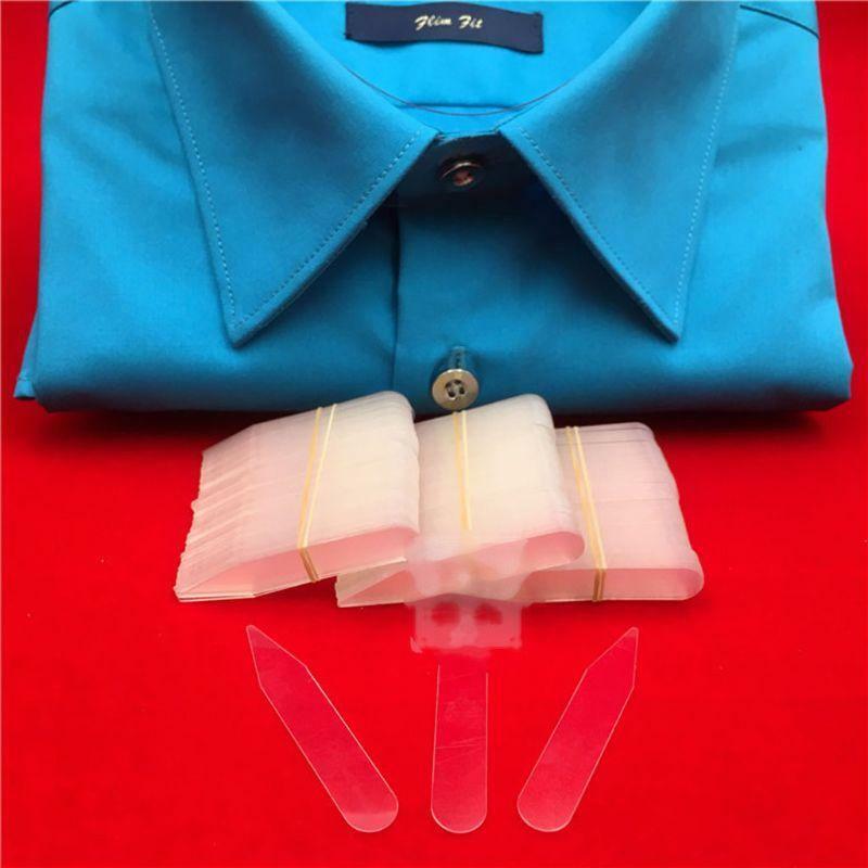 200Pcs Plastic Collar Stays Stiffeners Stay Bones Shirt Men's Clear Collar Stays