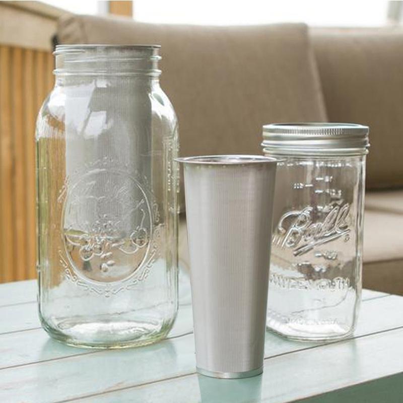 Stainless Steel Cold Brew Coffee Filter for Glass Jar Wide Mouth Tea Strainer